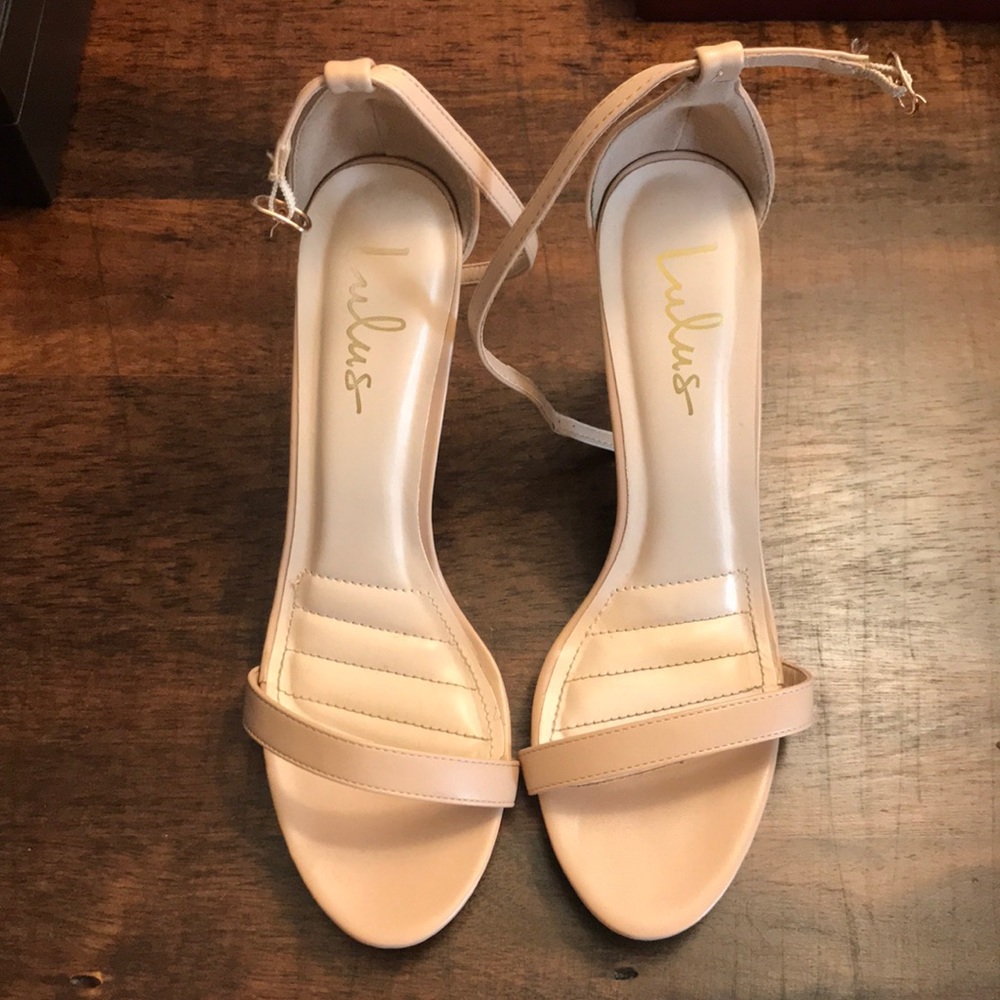 LuLus Nude Heeled Sandals